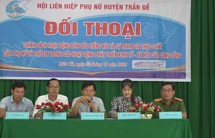 Trần Đề: Hội Liên hiệp Phụ nữ đối thoại các chính sách liên quan đến phụ nữ và trẻ em
