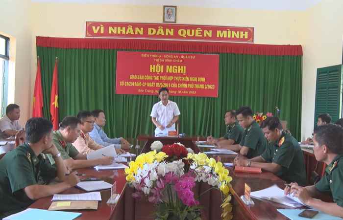 Vĩnh Châu: Hội nghị giao ban công tác phối hợp theo Nghị định 03 của Chính phủ