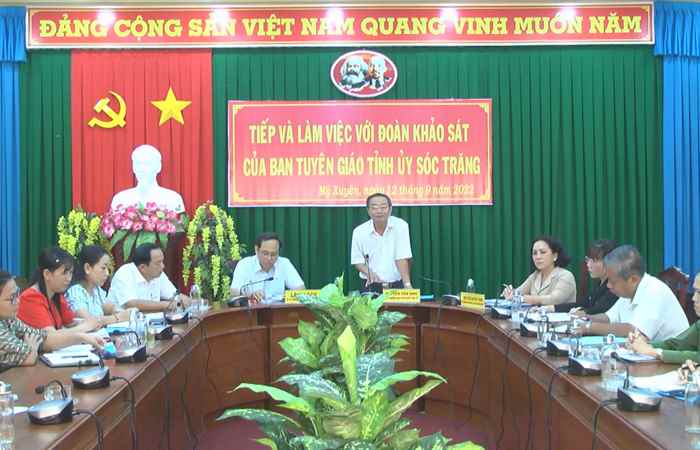 Ban Tuyên giáo Tỉnh uỷ Sóc Trăng khảo sát tại huyện Mỹ Xuyên