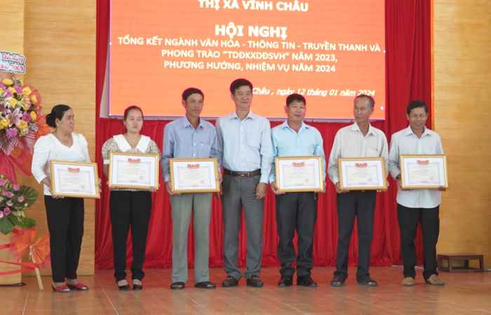 Vĩnh Châu: Tổng kết ngành Văn hóa, Thông tin, Truyền thanh và Phong trào toàn dân đoàn kết xây dựng đời sống văn hóa năm 2023