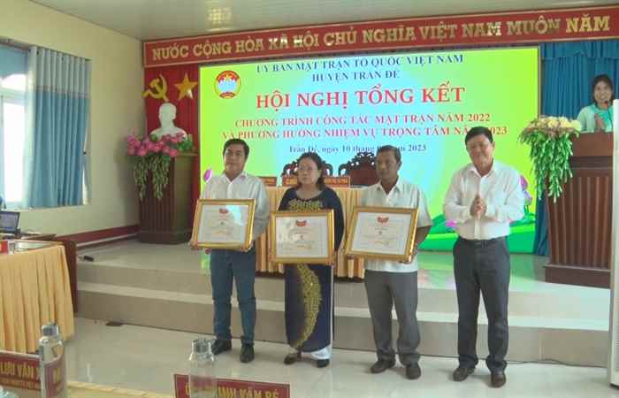 Huyện Trần Đề tổng kết công tác Mặt trận Tổ quốc năm 2022