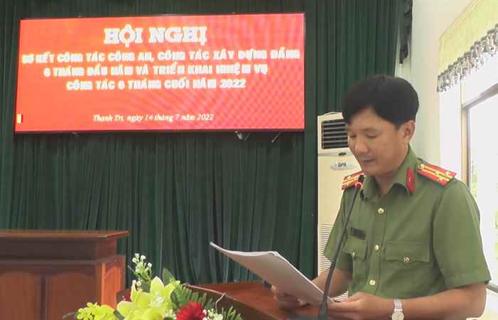 Công an huyện Thạnh Trị sơ kết 6 tháng đầu năm 2022