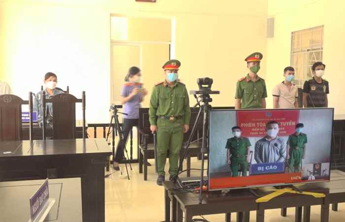Toà án nhân dân TX. Ngã Năm mở phiên toà trực tuyến xét xử vụ án hình sự