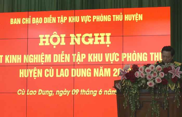 Cù Lao Dung tổng kết rút kinh nghiệm Diễn tập Khu vực phòng thủ 2023