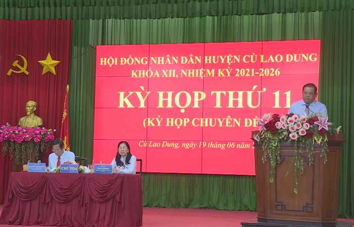 Kkỳ họp thứ 11, HĐND huyện Cù Lao Dung khóa XII, nhiệm kỳ 2021 - 2026  