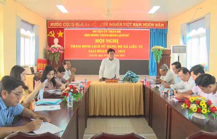 Trần Đề: Thẩm định Đề tài lịch sử Đảng bộ xã Viên Bình, xã Thạnh Thới Thuận, xã Liêu Tú  