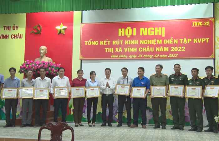 TX. Vĩnh Châu tổng kết Diễn tập khu vực phòng thủ năm 2022