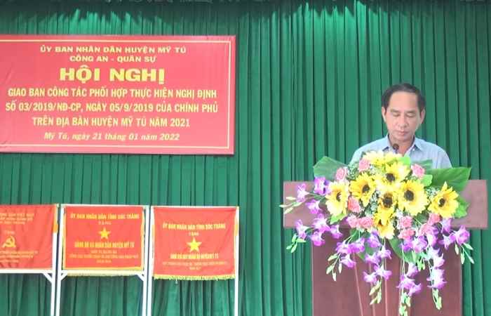 Mỹ Tú: Công an và Ban CHQS huyện giao ban công tác phối hợp dịp Tết nguyên đán 2022