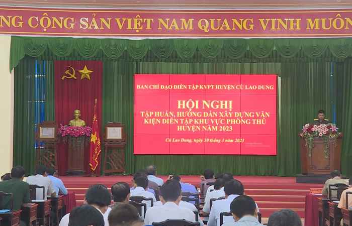 Cù Lao Dung tập huấn công tác Diễn tập khu vực phòng thủ huyện năm 2023