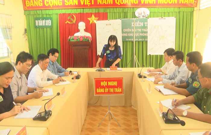 Diễn tập chiến đấu trong Khu vực phòng thủ thị trấn Mỹ Xuyên năm 2023