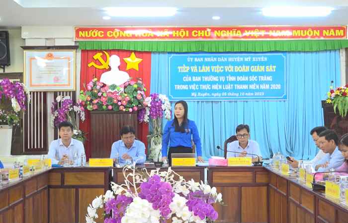 Mỹ Xuyên: Tỉnh đoàn Sóc Trăng giám sát việc thực hiện Luật Thanh niên 