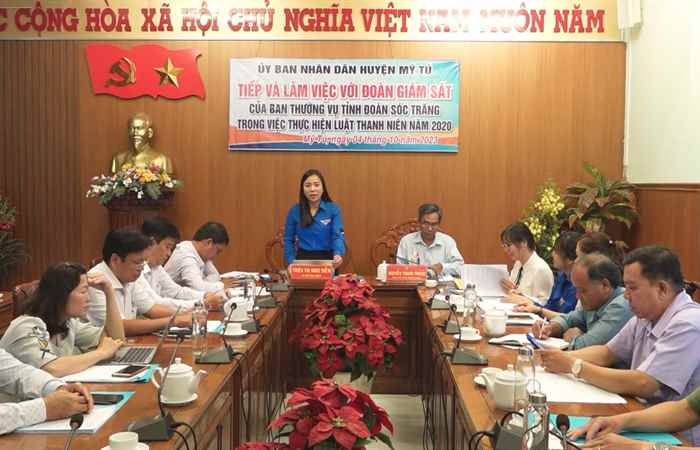 Mỹ Tú: Tỉnh đoàn giám sát việc triển khai thực hiện Luật Thanh niên