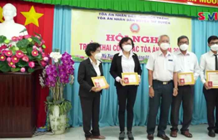 Năm 2021,Tòa án nhân dân huyện Mỹ Xuyên thụ lý 835 vụ án các loại 