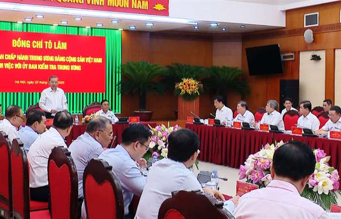 Tổng Bí thư Tô Lâm làm việc với Ủy ban Kiểm tra Trung ương