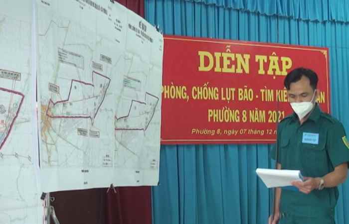 Phường 8, TP. Sóc Trăng: Diễn tập phòng, chống lụt bão - Tìm kiếm cứu nạn  