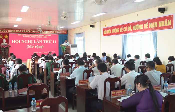 Ban Chấp hành Huyện ủy Trần Đề đánh giá tình hình thực hiện chỉ tiêu Nghị quyết năm 2022
