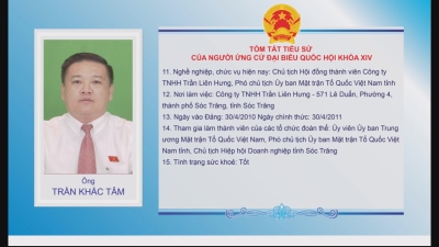 Tiểu sử tóm tắt và chương trình hành động của các ứng cử viên đại biểu Quốc Hội khóa XIV đơn vị bầu cử số 2