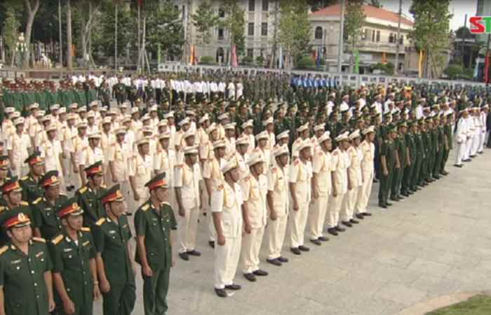 Trích tường thuật lễ phát động đợt thi đua cao điểm “75 ngày hành động sáng tạo, quyết thắng” chào mừng kỷ niệm 30 năm ngày hội quốc phòng toàn dân, 75 năm ngày thành lập QĐND Việt Nam