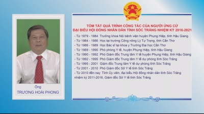 Tiểu sử tóm tắt và chương trình hành động của các ứng cử viên đại biểu HĐND tỉnh khóa IX nhiệm kì 2016-2021 đơn vị số 10 huyện Trần Đề