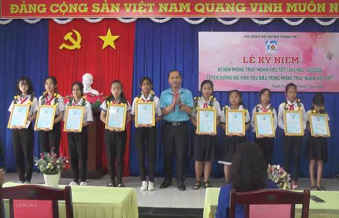 Thạnh Trị tuyên dương 30 Đội viên tiêu biểu trong phong trào "Nghìn việc tốt"