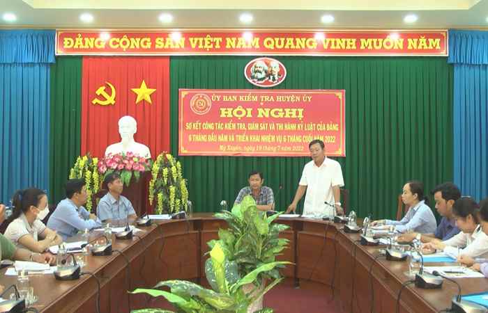  Mỹ Xuyên: Ủy ban Kiểm tra Huyện ủy sơ kết công tác 6 tháng đầu năm 2022